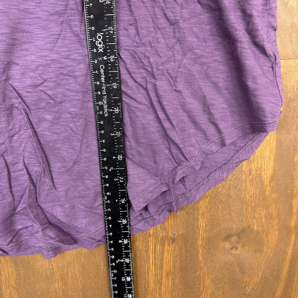 Express Womens Shirt Purple Cold Shoulder Flared Sleeve Modal Scoop Neck Large - Picture 9 of 11